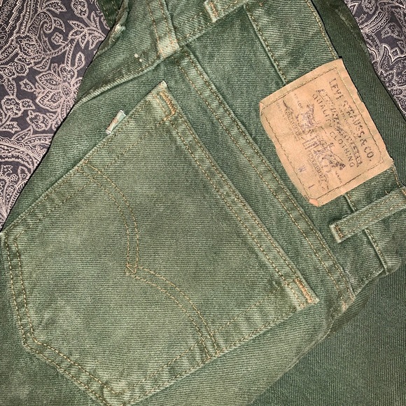 Vintage Levi 521 jeans in “forest green” 80s, early 90s very rare - Picture 3 of 7
